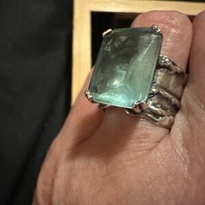 Silpada Silver and Green Ring with Color-Changing Gemstone